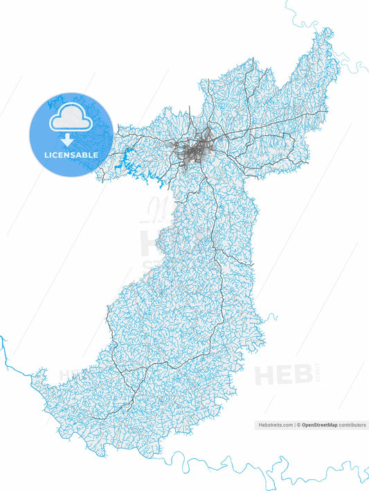 Lages, Brazil, high resolution vector map - Instant download PDF and JPG