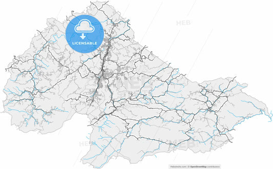 Nova Friburgo, Brazil, high resolution vector map - Instant download PDF and JPG