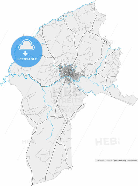 Rondonopolis, Brazil, high resolution vector map - Instant download PDF and JPG