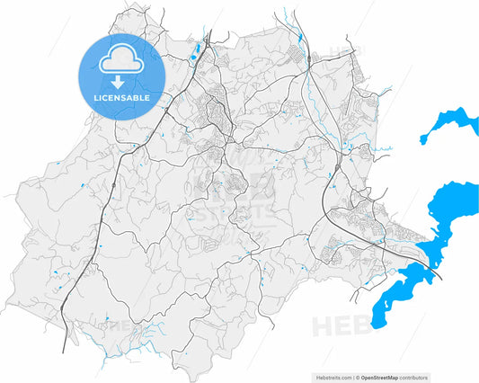 Itapecerica da Serra, Brazil, high resolution vector map - Instant download PDF and JPG