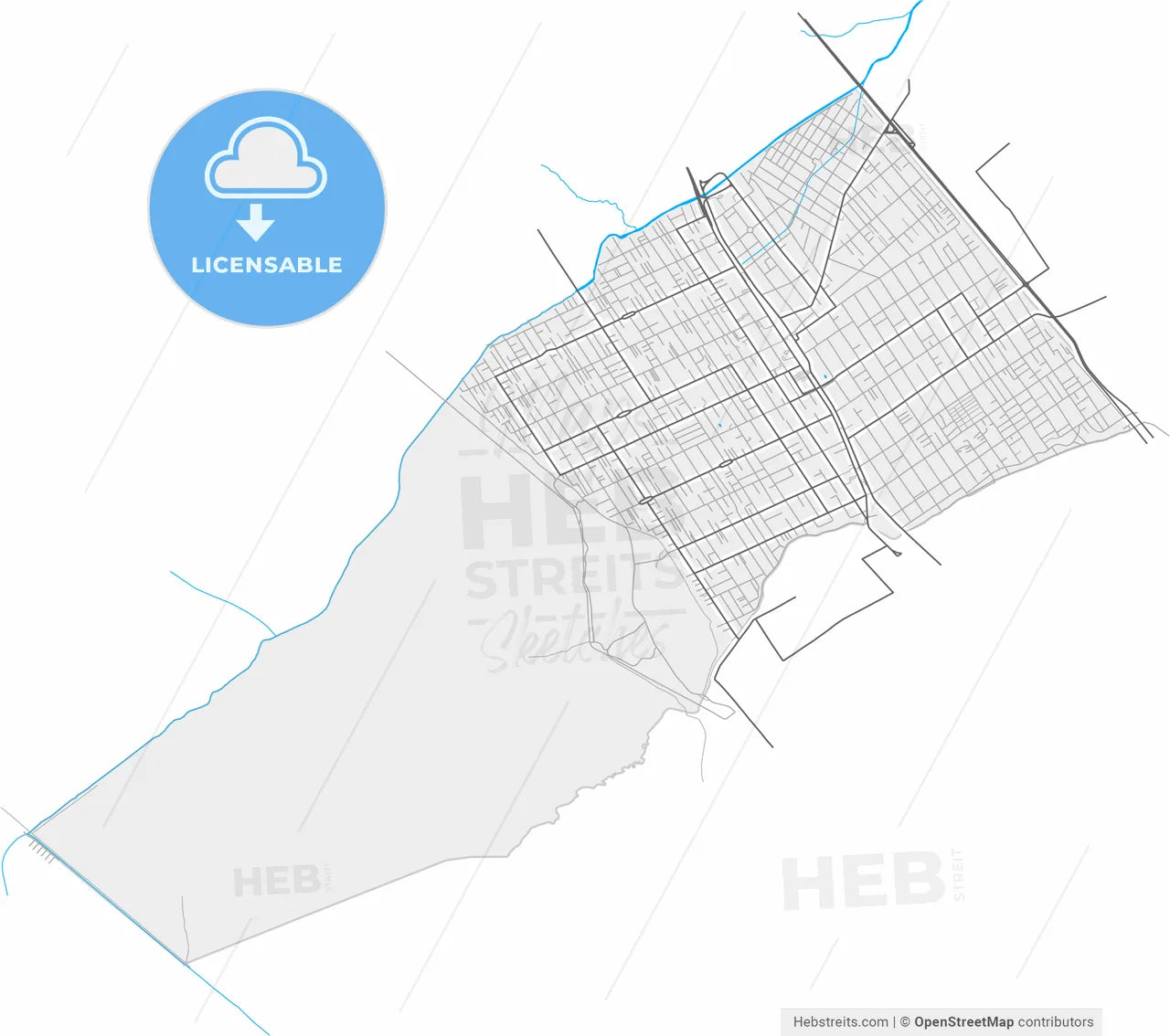 Nilopolis, Brazil, high resolution vector map - Instant download PDF and JPG