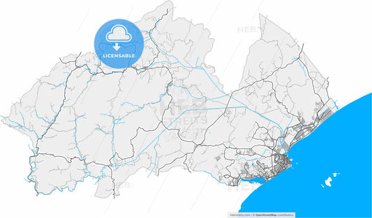 Macae, Brazil, high resolution vector map - Instant download PDF and JPG
