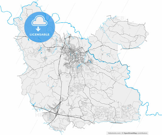 Itu, Brazil, high resolution vector map - Instant download PDF and JPG