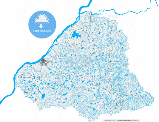 Uruguaiana, Brazil, high resolution vector map - Instant download PDF and JPG