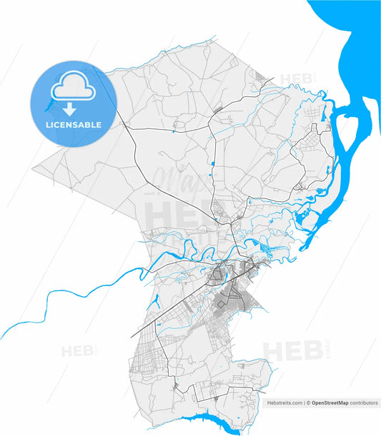 Santa Rita, Brazil, high resolution vector map - Instant download PDF and JPG