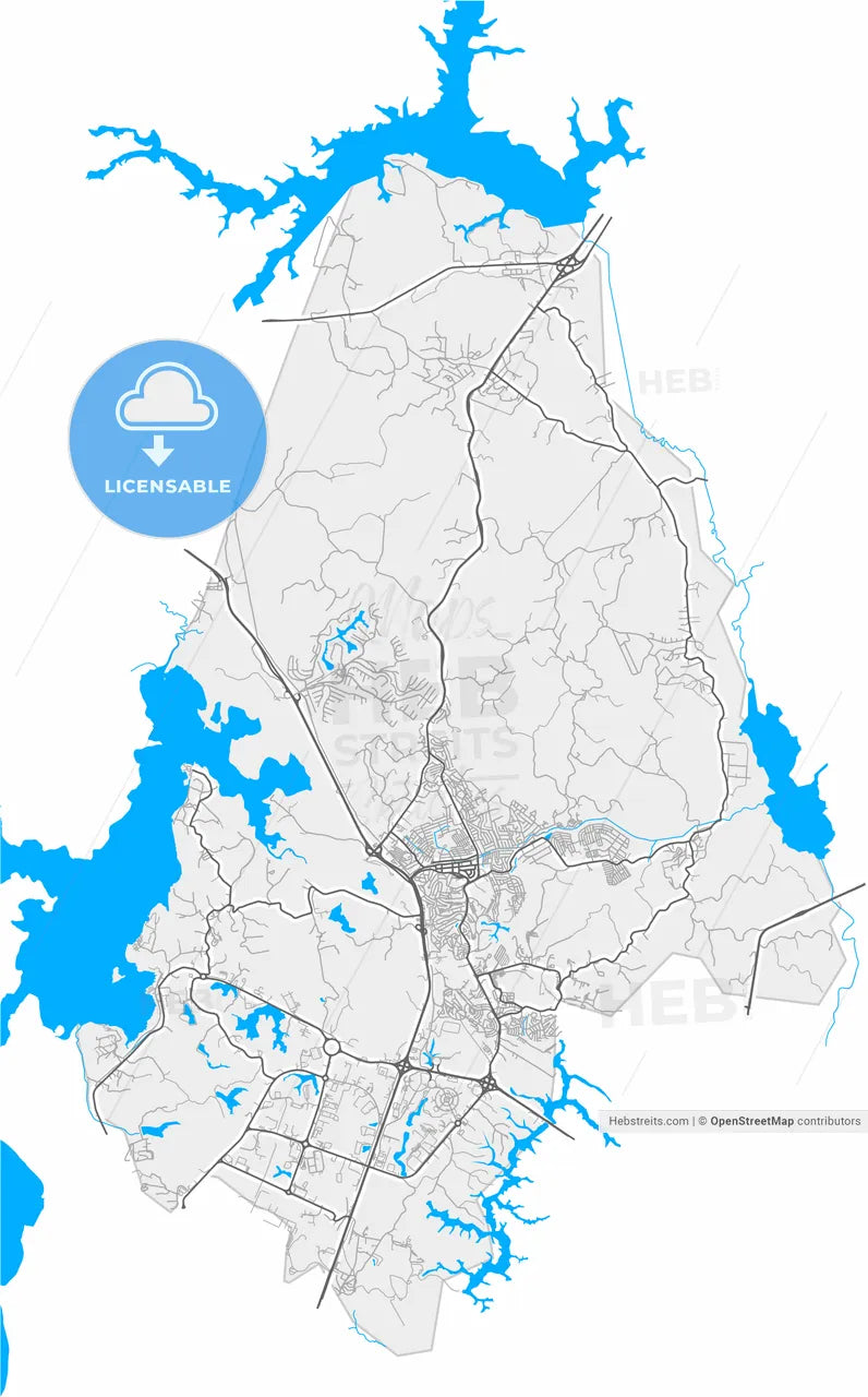 Simoes Filho, Brazil, high resolution vector map - Instant download PDF and JPG