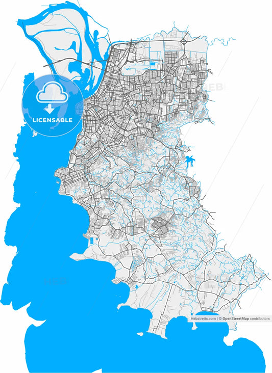 Poa, Brazil, high resolution vector map - Instant download PDF and JPG
