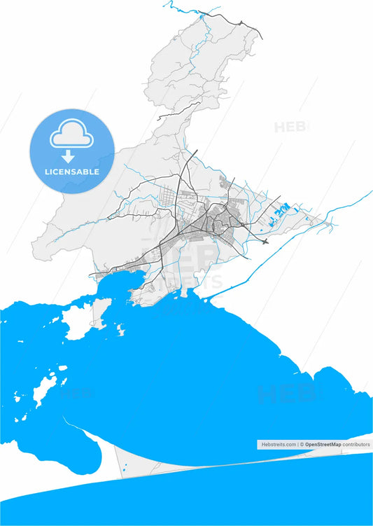 Itaguai, Brazil, high resolution vector map - Instant download PDF and JPG