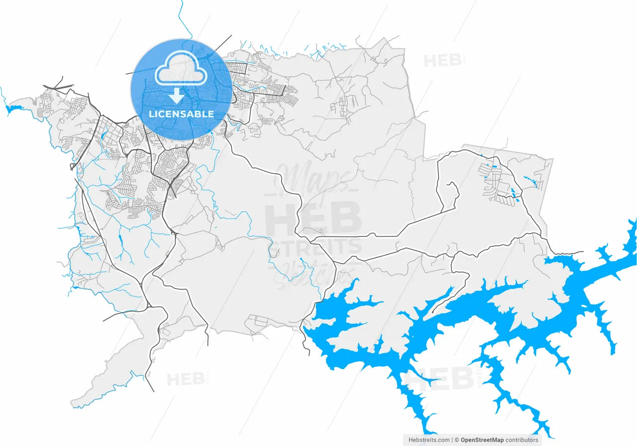 Votorantim, Brazil, high resolution vector map - Instant download PDF and JPG