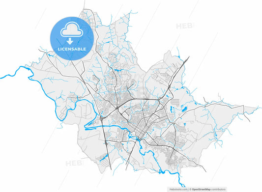 Salto, Brazil, high resolution vector map - Instant download PDF and JPG
