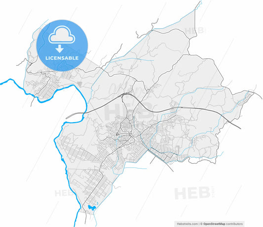 Japeri, Brazil, high resolution vector map - Instant download PDF and JPG