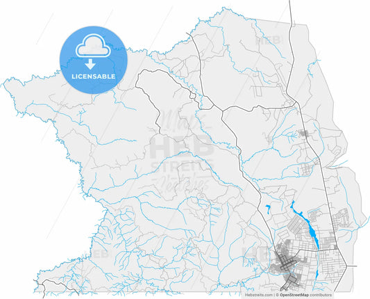 Planaltina, Brazil, high resolution vector map - Instant download PDF and JPG