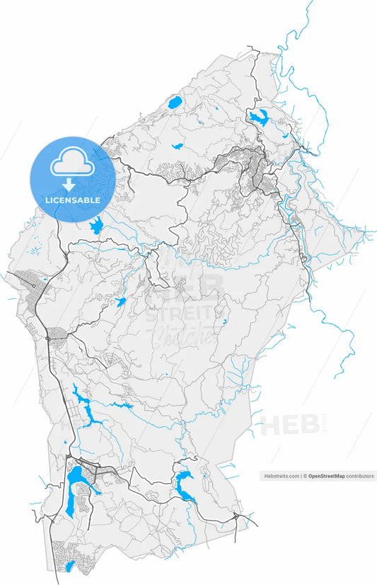 Nova Lima, Brazil, high resolution vector map - Instant download PDF and JPG