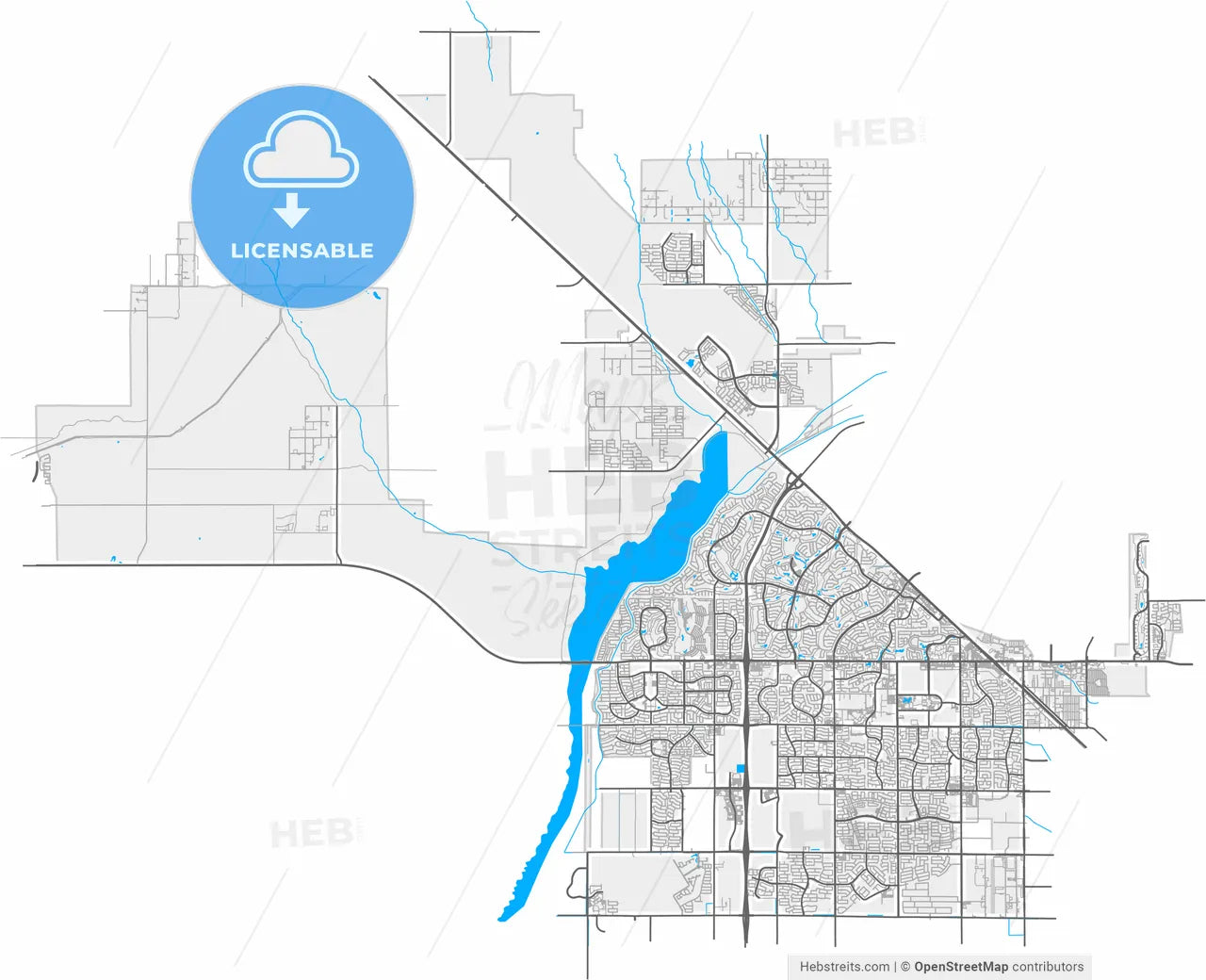 Surprise, Arizona, United States, high resolution vector map - Instant download PDF and JPG