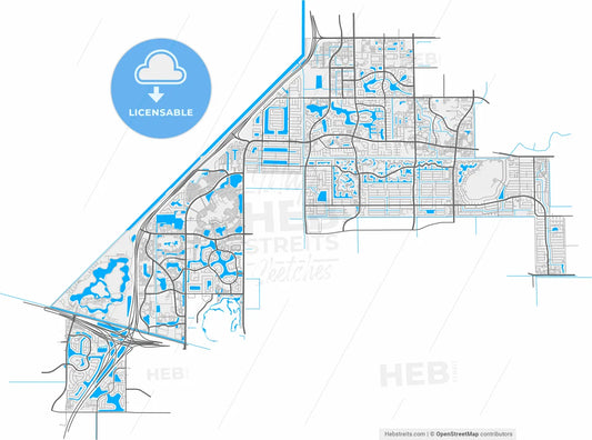 Sunrise, Florida, United States, high resolution vector map - Instant download PDF and JPG