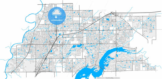 Fishers, Indiana, United States, high resolution vector map - Instant download PDF and JPG