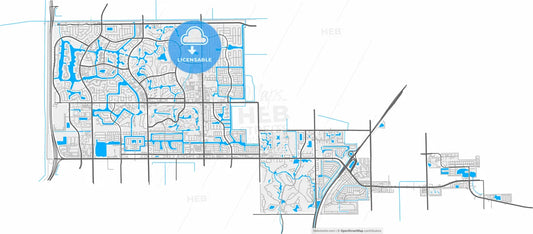 Tamarac, Florida, United States, high resolution vector map - Instant download PDF and JPG