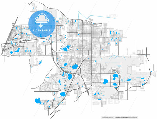 Sanford, Florida, United States, high resolution vector map - Instant download PDF and JPG