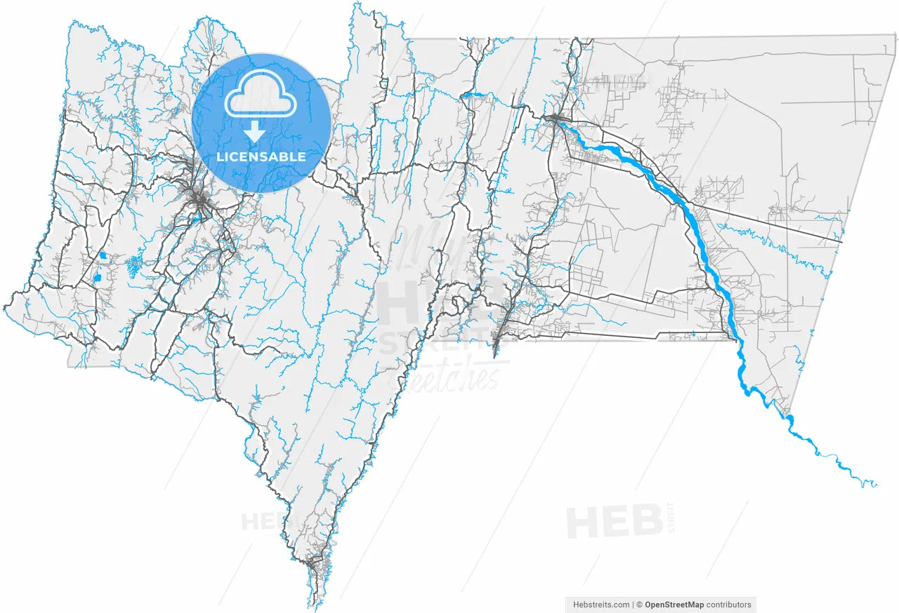 Tarija, Bolivia, high resolution vector map - Instant download PDF and JPG