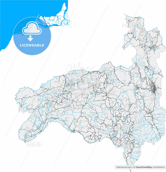 Loja, Ecuador, high resolution vector map - Instant download PDF and JPG