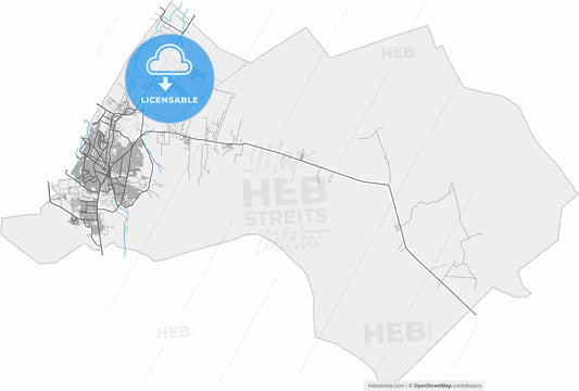 Monclova, Coahuila, Mexico, high resolution vector map - Instant download PDF and JPG