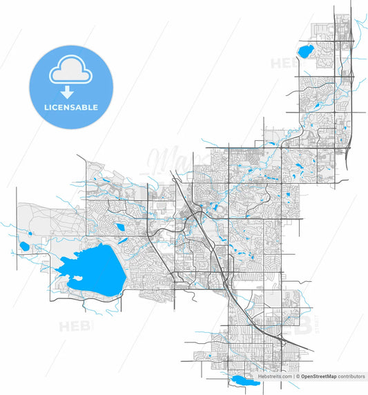 Westminster, Colorado, United States, high resolution vector map - Instant download PDF and JPG