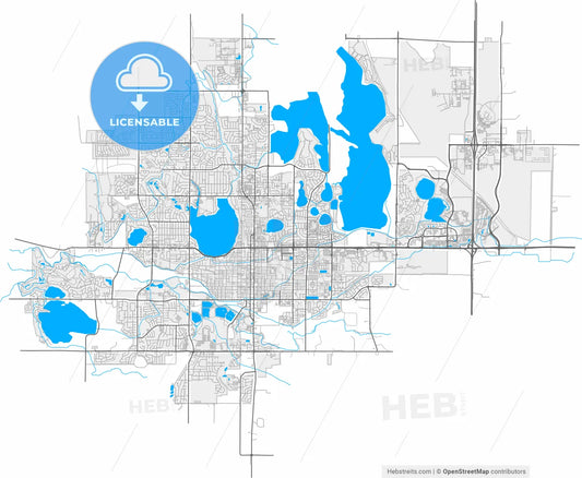 Loveland, Colorado, United States, high resolution vector map - Instant download PDF and JPG