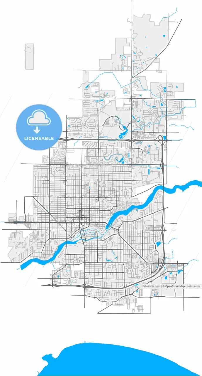 Appleton, Wisconsin, United States, high resolution vector map - Instant download PDF and JPG