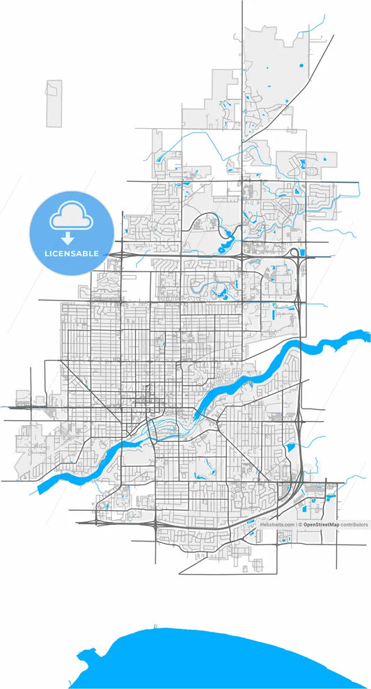 Appleton, Wisconsin, United States, high resolution vector map - Instant download PDF and JPG