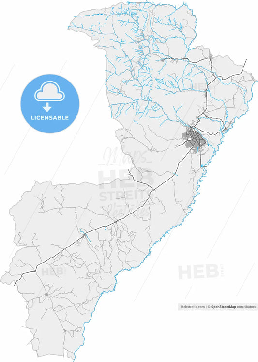 Valledupar, Colombia, high resolution vector map - Instant download PDF and JPG