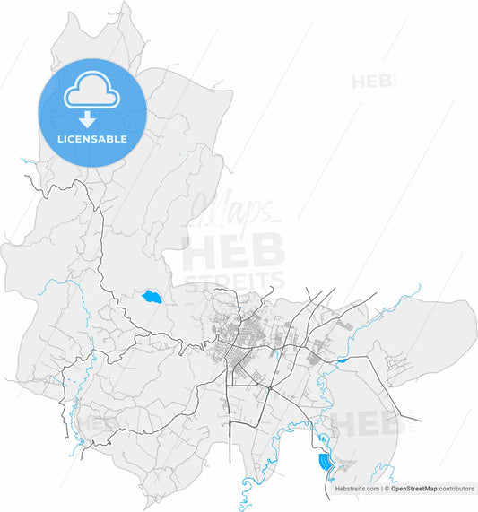 Zipaquira, Colombia, high resolution vector map - Instant download PDF and JPG