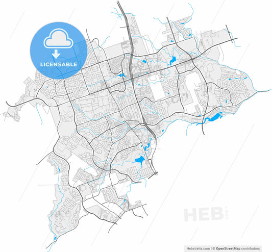 Cedar Park, Texas, United States, high resolution vector map - Instant download PDF and JPG