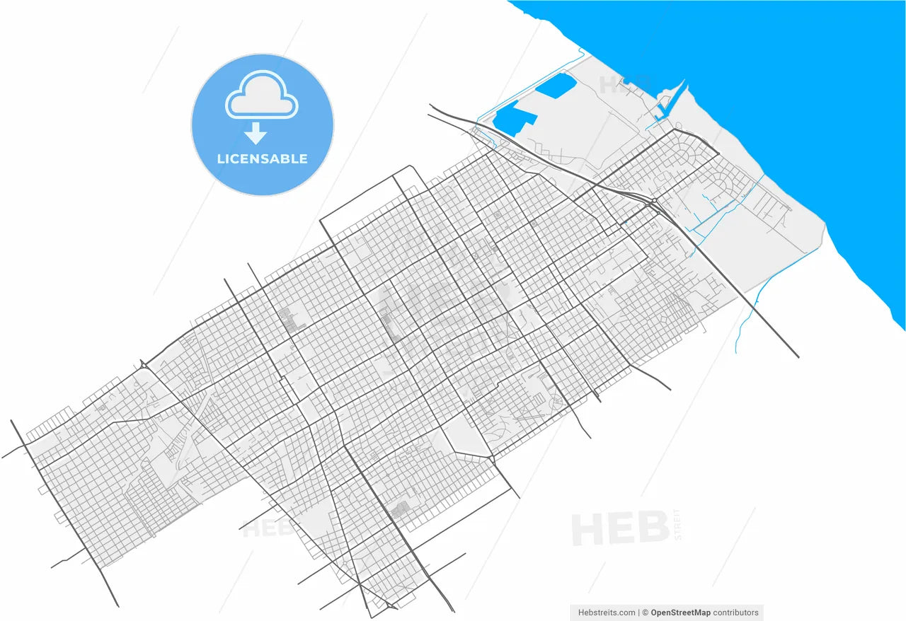 Quilmes, Argentina, high resolution vector map - Instant download PDF and JPG