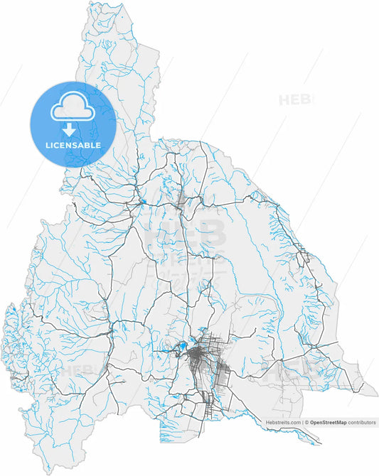 San Juan, Argentina, high resolution vector map - Instant download PDF and JPG