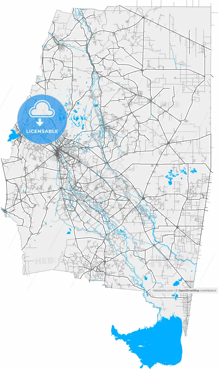 Santiago del Estero, Argentina, high resolution vector map - Instant download PDF and JPG