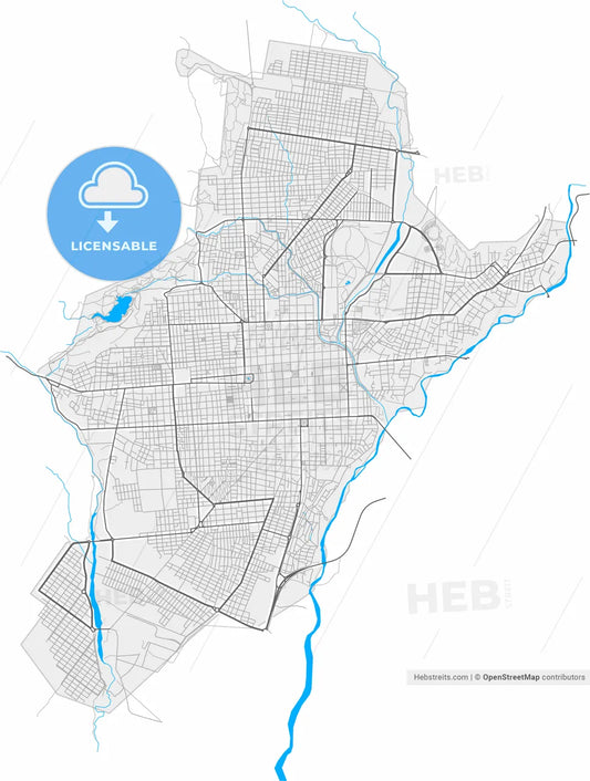 San Fernando del Valle de Catamarca, Argentina, high resolution vector map - Instant download PDF and JPG
