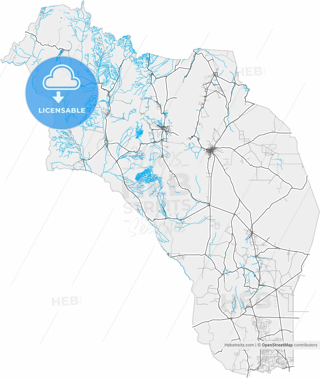La Rioja, Argentina, high resolution vector map - Instant download PDF and JPG