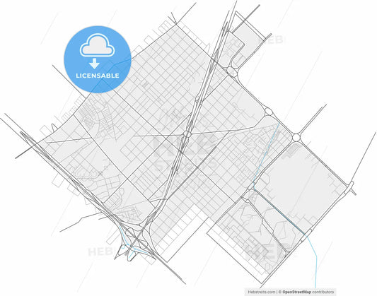 Villa Lugano, Argentina, high resolution vector map - Instant download PDF and JPG