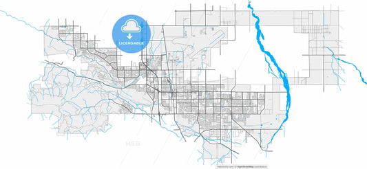 Palmdale, California, United States, high resolution vector map - Instant download PDF and JPG