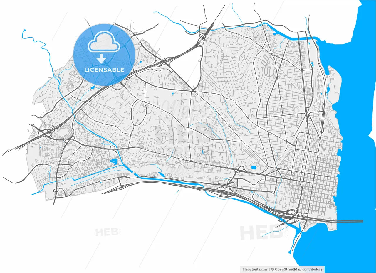 Alexandria, Virginia, United States, high resolution vector map - Instant download PDF and JPG