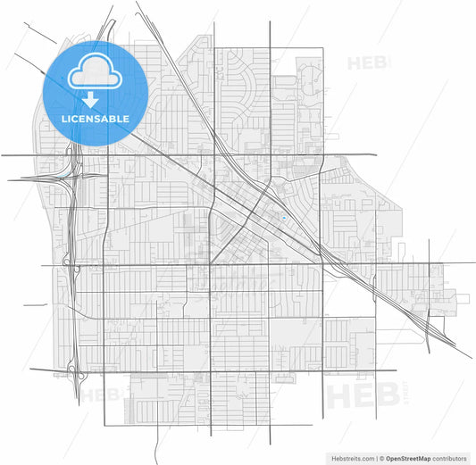 Norwalk, California, United States, high resolution vector map - Instant download PDF and JPG