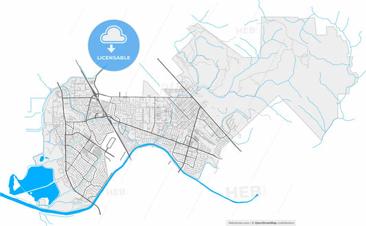 Union City, California, United States, high resolution vector map - Instant download PDF and JPG