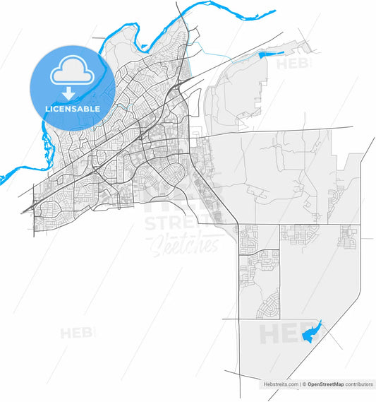 Rancho Cordova, California, United States, high resolution vector map - Instant download PDF and JPG