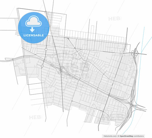Lynwood, California, United States, high resolution vector map - Instant download PDF and JPG