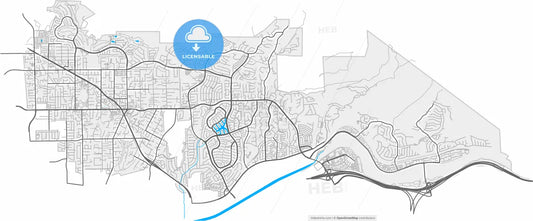 Yorba Linda, California, United States, high resolution vector map - Instant download PDF and JPG
