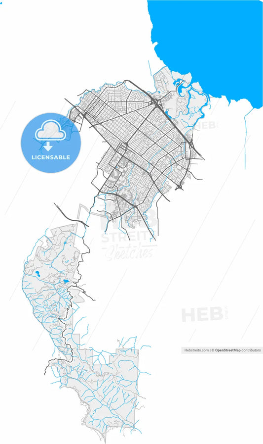 Palo Alto, California, United States, high resolution vector map - Instant download PDF and JPG