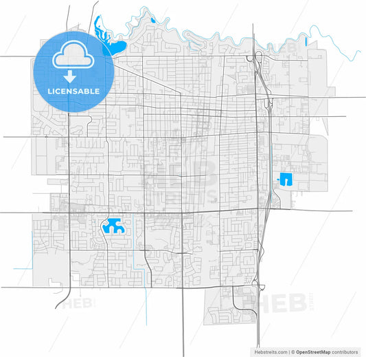 Lodi, California, United States, high resolution vector map - Instant download PDF and JPG