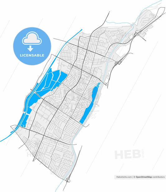 Pico Rivera, California, United States, high resolution vector map - Instant download PDF and JPG