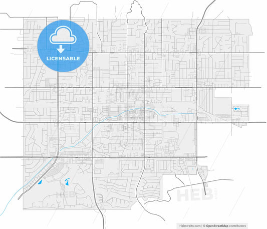 La Habra, California, United States, high resolution vector map - Instant download PDF and JPG