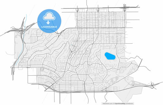 Monterey Park, California, United States, high resolution vector map - Instant download PDF and JPG